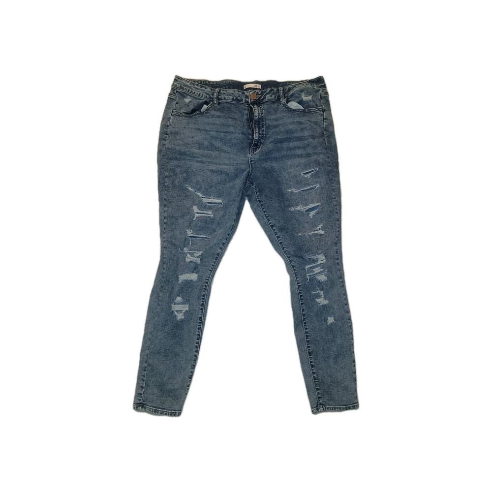 SO High Riseโ Jeggings Jeans Women Plus Size 20 Distressed Stretchy Comfort Sexy